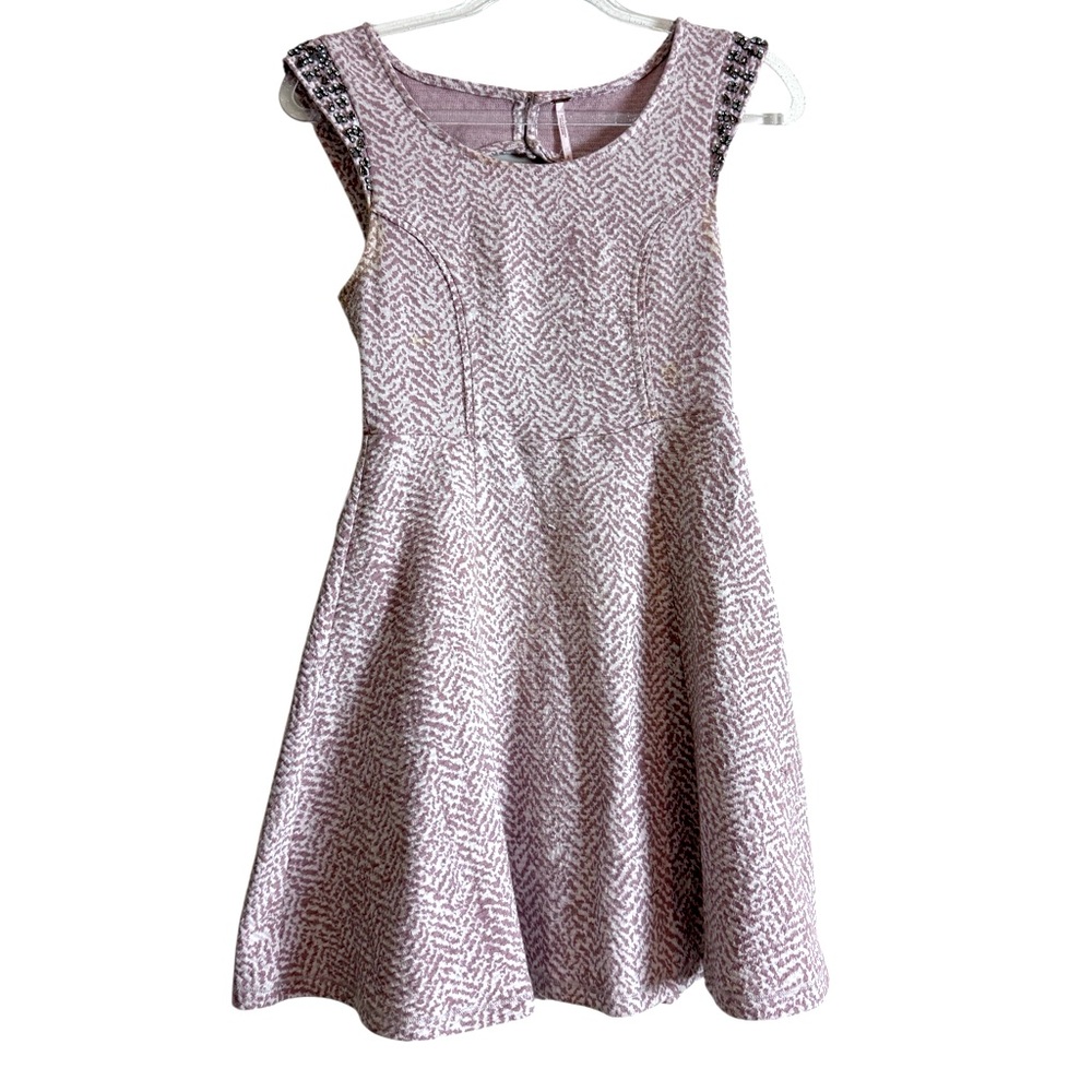 Free People Rhinestone Detail Cut Out Back Skater Dress Size S